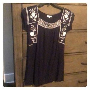 Navy embroidered dress